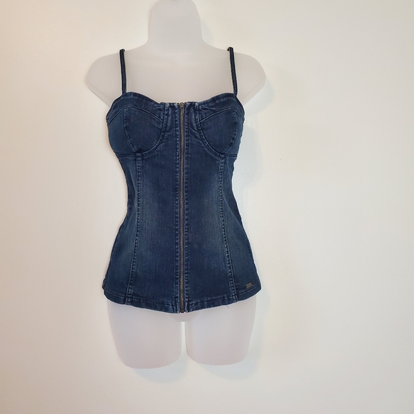 guess denim bustier
